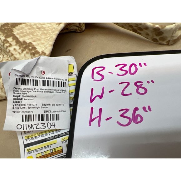 Womens Post Mastectomy Square Neck One Piece Swimsuit Kona Sol Snake Print Large - Picture 5 of 8